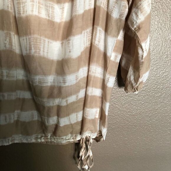 LOFT Tan Striped Boho Top - Picture 2 of 3